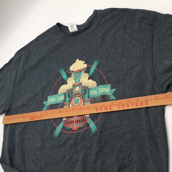 Choo-choo train men’s tee bluish gray size XL - Picture 3 of 8